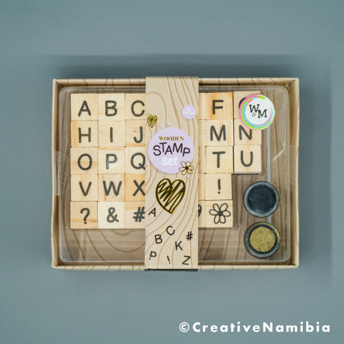 Wooden Stamp Set 'Calibri' - Upper Case Alphabet