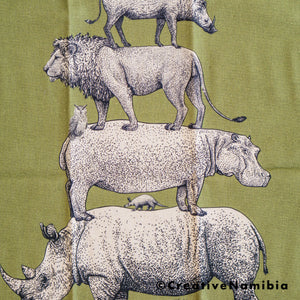 Tea Towel - Olive Animal Stack