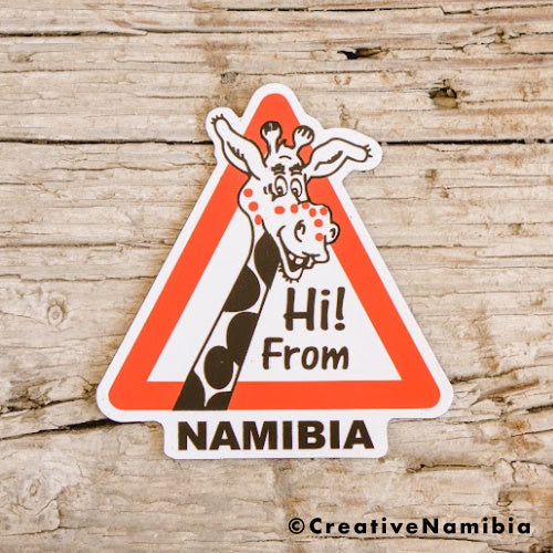 Magnet - 'Hi from Namibia' Giraffe Road Sign