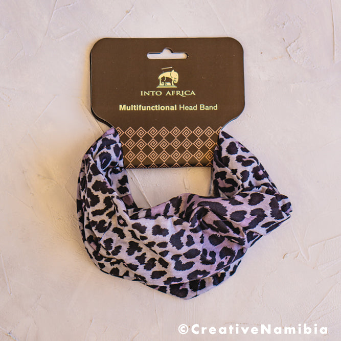 Head Band - Leopard Grey