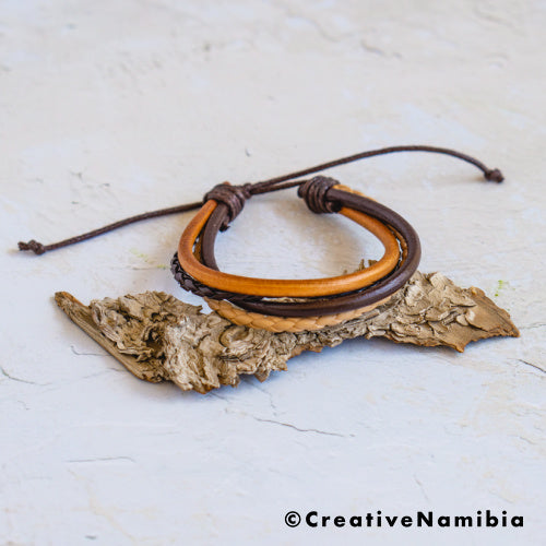 Bracelet - Leather (Tan/Brown Mix)