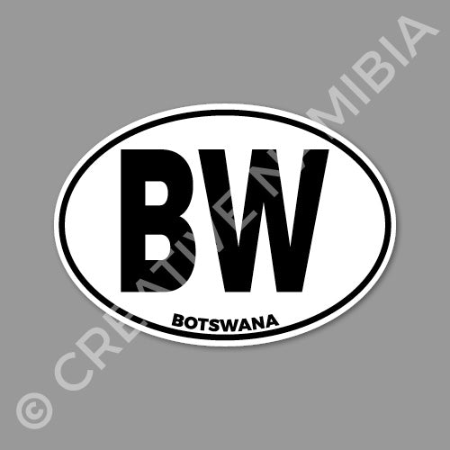 Oval Car Sticker - Botswana