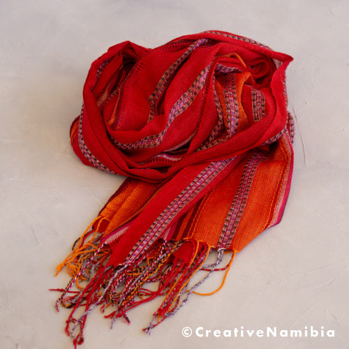 African Weave Scarf/Wrap - Red