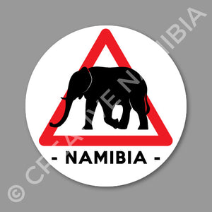 Road Sign Sticker - Elephant