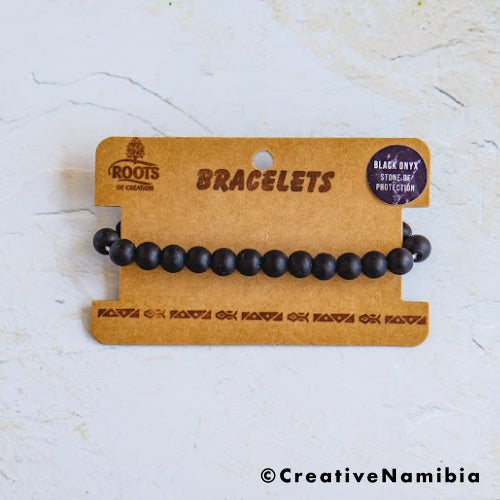 Bracelet - Unpolished Stone (Black Onyx)
