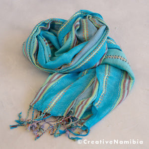 African Weave Scarf/Wrap - Turquoise