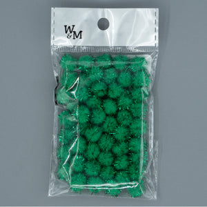Pom Poms - 10mm Green Glitter