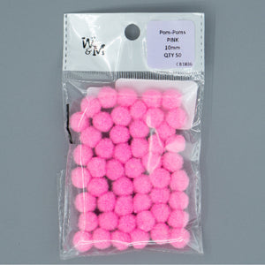 Pom Poms - 10mm Pink