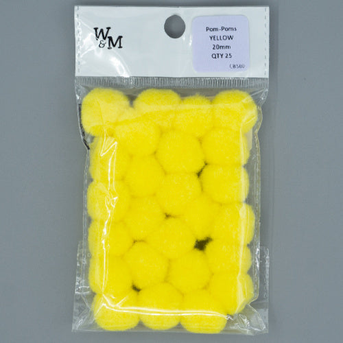 Pom Poms - 20mm Yellow