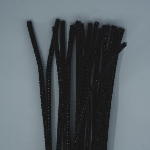 Chenille Sticks 6mm - Black