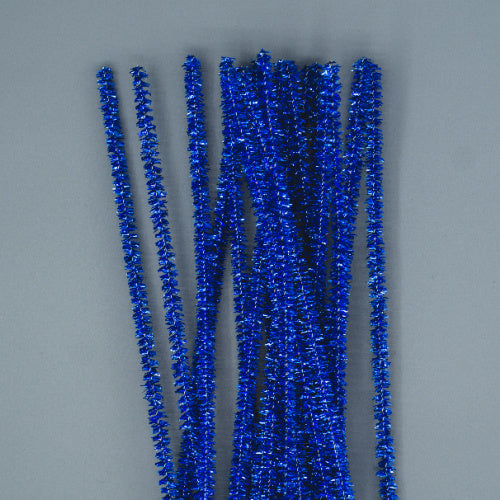 Chenille Sticks 6mm - Blue Tinsel