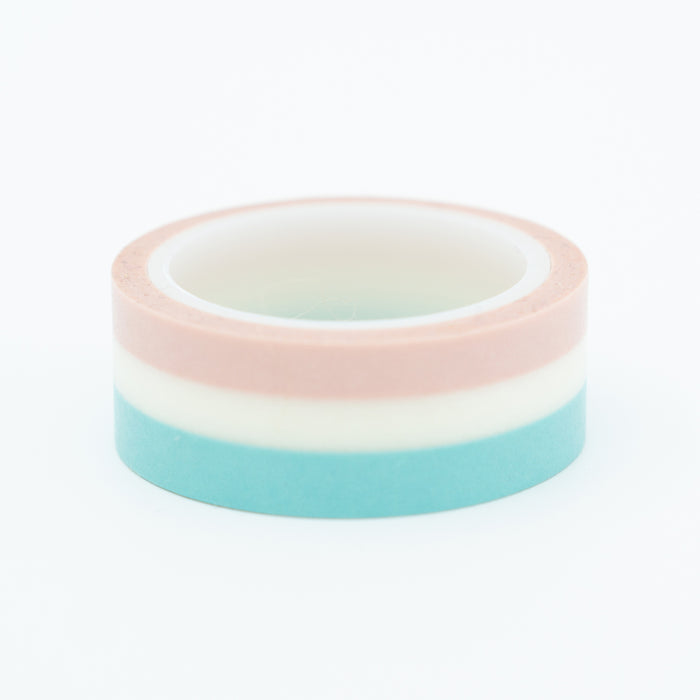 Washi Tape - Blush & Teal Stripe