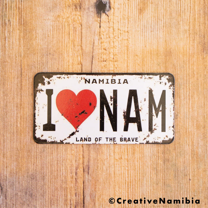 Magnet - I love Namibia Number Plate