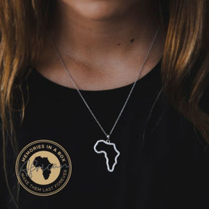 Sparkling African Continent Pendant and Chain