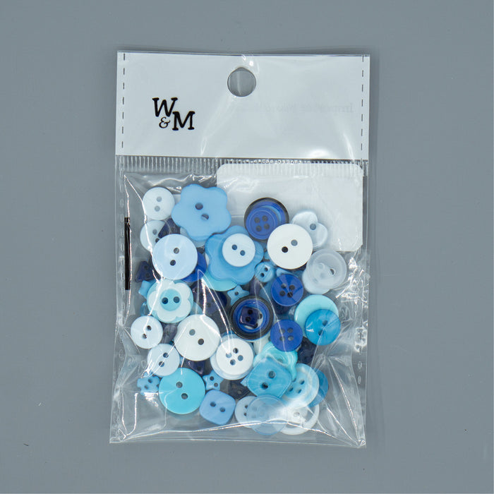Buttons - Blue Mix
