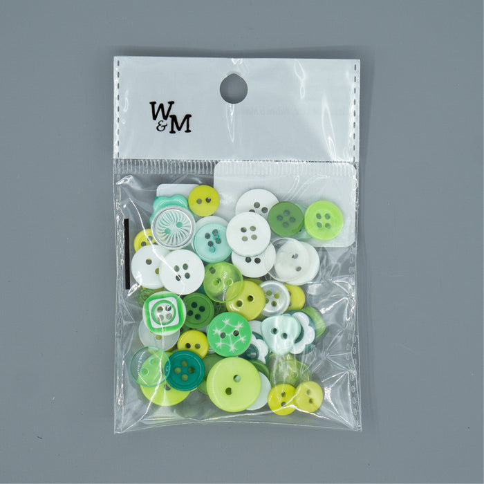 Buttons - Green Mix