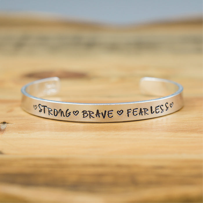 Bangle - Strong Brave Fearless (uppercase)